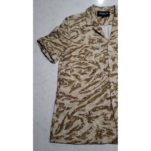 Royalty By MALUMA Desert Camoflauge Tan Rayon Linen Blend Heavyweight NWOT - Picture 6 of 12